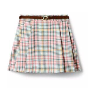 Janie and Jack Girls Size 8 Plaid Pleated Skirt with Belt